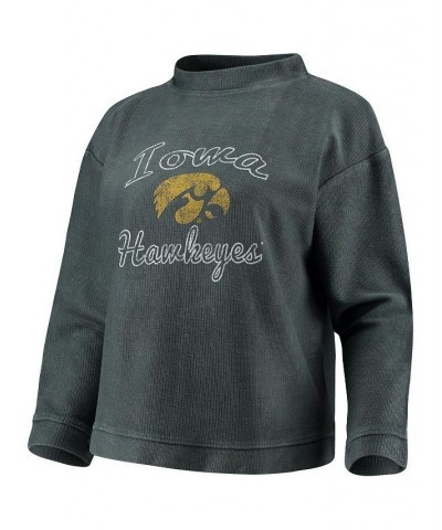 Women's Charcoal Iowa Hawkeyes Jetway Mineral Wash Corduroy Crew Neck Sweatshirt Charcoal $37.79 Sweatshirts