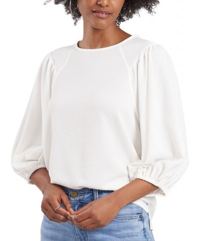 Women's Puff Sleeve Knit Top New Ivory $28.78 Tops