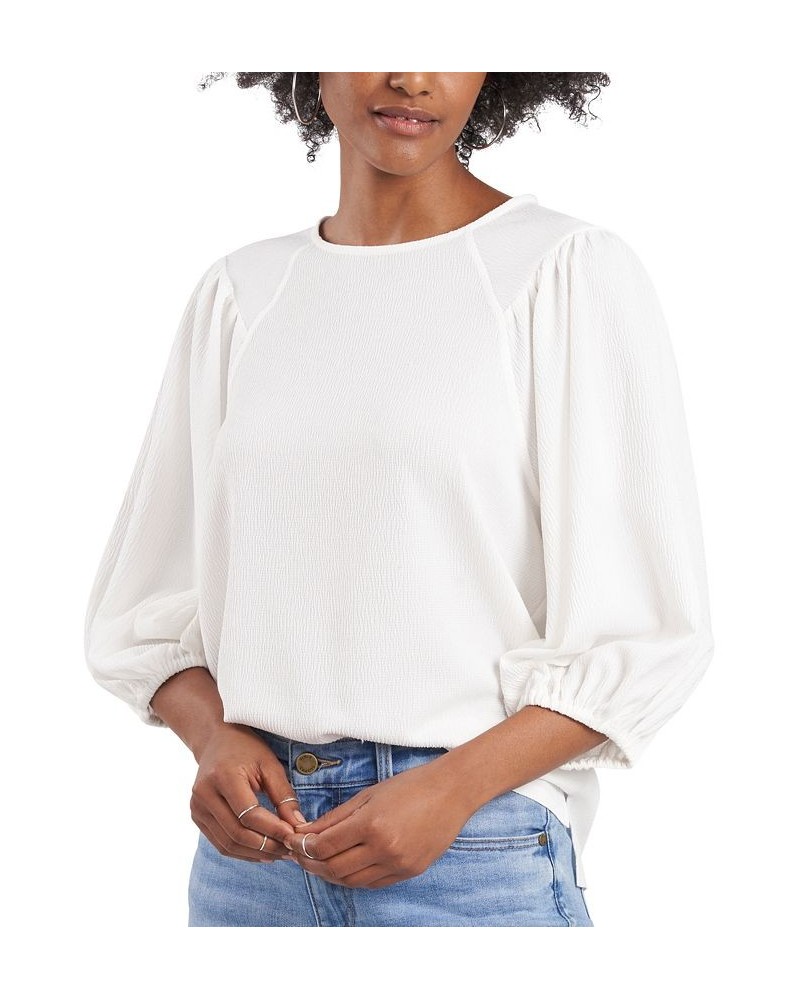 Women's Puff Sleeve Knit Top New Ivory $28.78 Tops