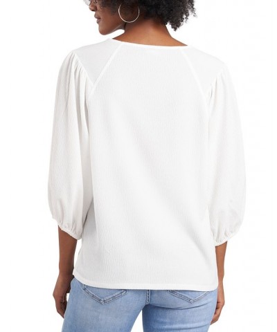 Women's Puff Sleeve Knit Top New Ivory $28.78 Tops