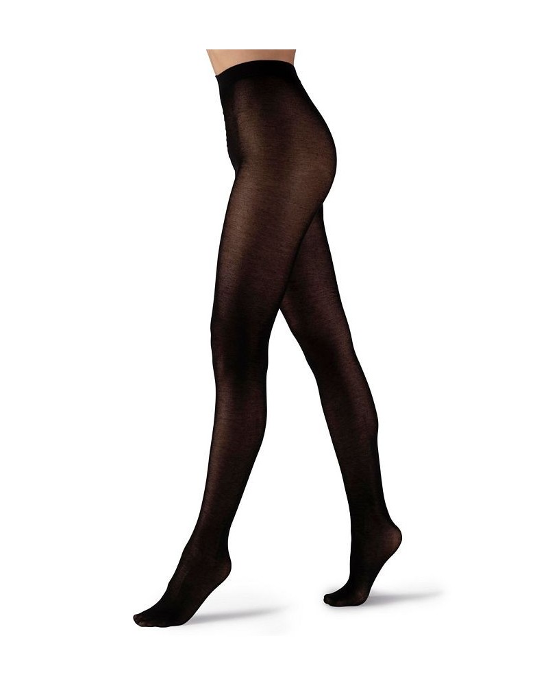 Women's Italian Made Fleece Tights Black $18.80 Hosiery