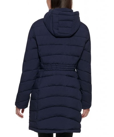 Petite Hooded Stretch Packable Puffer Coat Dark Navy $73.50 Coats