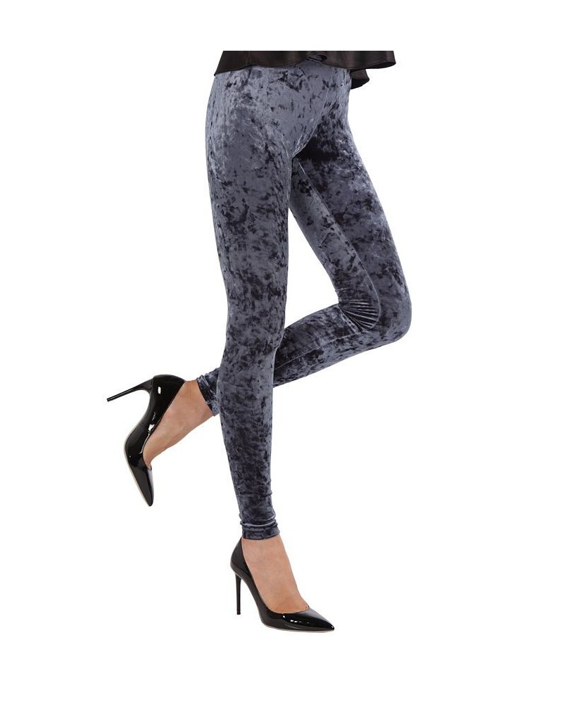 Crushed Velvet Women's Leggings Blue $23.10 Pants