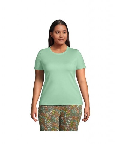 Women's Plus Size Relaxed Supima Cotton Short Sleeve Crewneck T-Shirt Cool mint $18.88 Tops