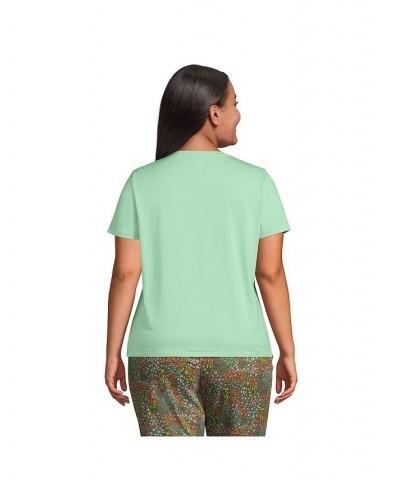 Women's Plus Size Relaxed Supima Cotton Short Sleeve Crewneck T-Shirt Cool mint $18.88 Tops