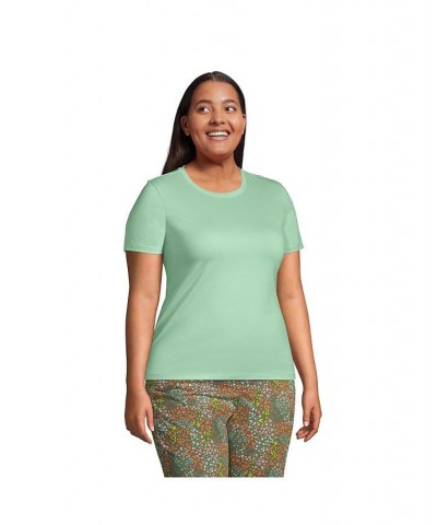 Women's Plus Size Relaxed Supima Cotton Short Sleeve Crewneck T-Shirt Cool mint $18.88 Tops