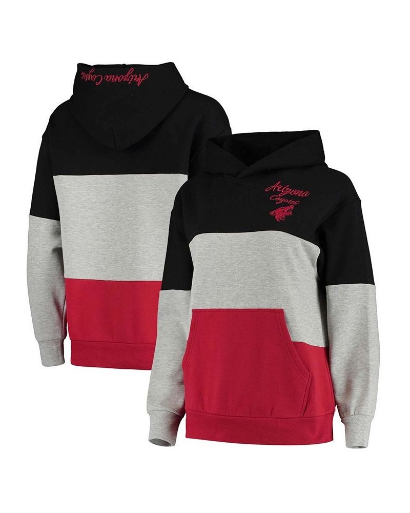 Women's Gray-Black Arizona Coyotes Gridiron Pullover Hoodie Gray-Black \t $32.20 Sweatshirts