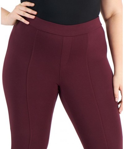 Plus Size Ponté-Knit Pull-On Pants Purple $14.21 Pants