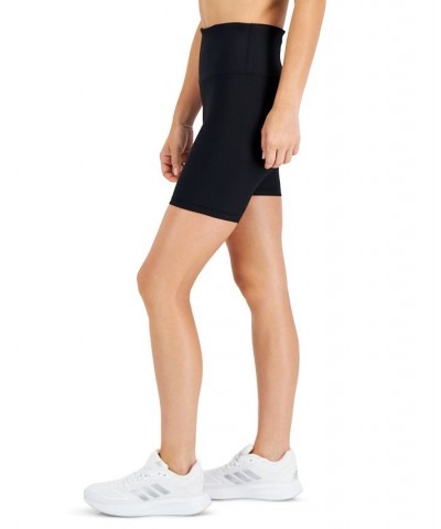 Women's Ribbed Solid Bike Shorts Black $13.61 Shorts