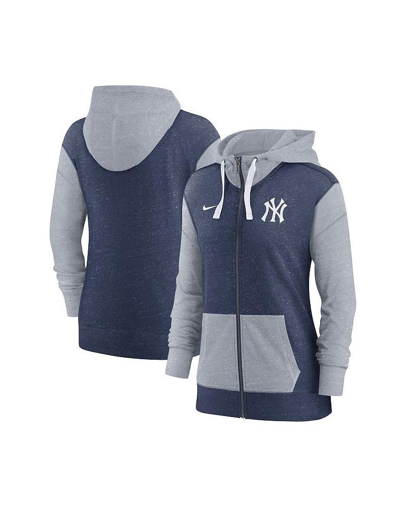 Women's Navy New York Yankees Full-Zip Hoodie Navy $42.30 Sweatshirts