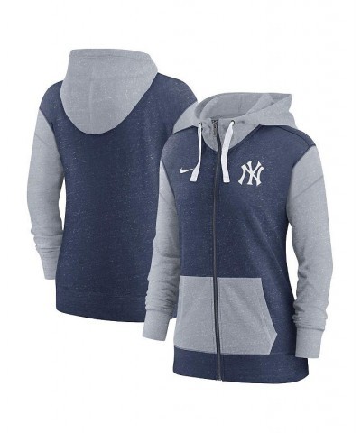 Women's Navy New York Yankees Full-Zip Hoodie Navy $42.30 Sweatshirts