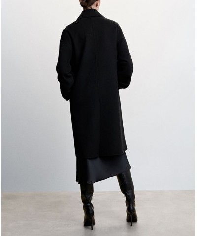 Women's Handmade Oversized Wool Coat Black $103.20 Coats