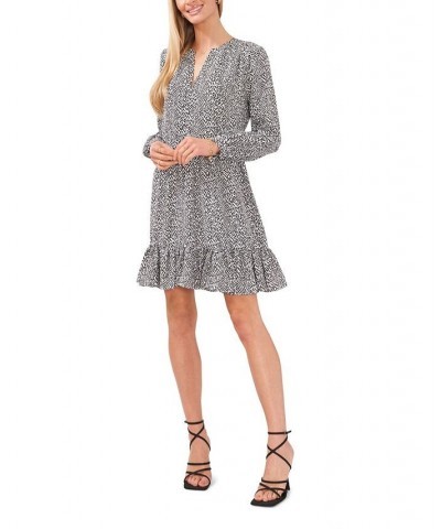 Women's Split Neck Long Sleeve Dress New Ivory $52.89 Dresses