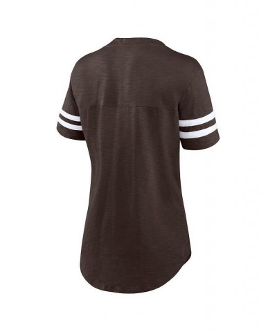 Women's Branded Brown Cleveland Browns Speed Tested V-Neck T-shirt Brown $25.00 Tops