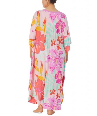 Women's Plus-Size Long Caftan Multi Floral $38.64 Sleepwear