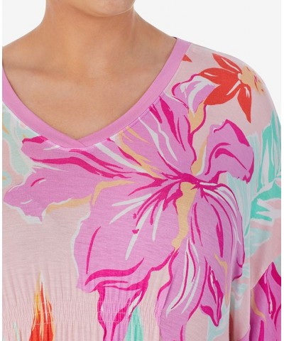 Women's Plus-Size Long Caftan Multi Floral $38.64 Sleepwear