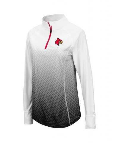 Women's Black Louisville Cardinals Magic Ombre Quarter-Zip Raglan Jacket Black $31.79 Jackets