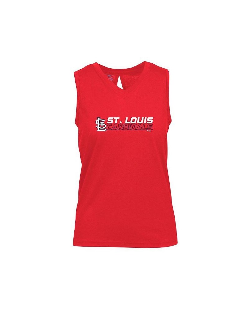 Women's Red St. Louis Cardinals Paisley Chase V-Neck Tank Top Red $29.06 Tops