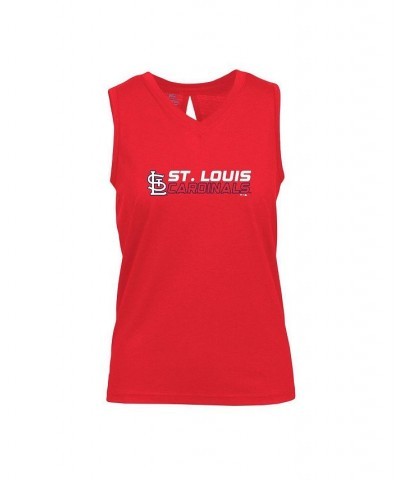 Women's Red St. Louis Cardinals Paisley Chase V-Neck Tank Top Red $29.06 Tops