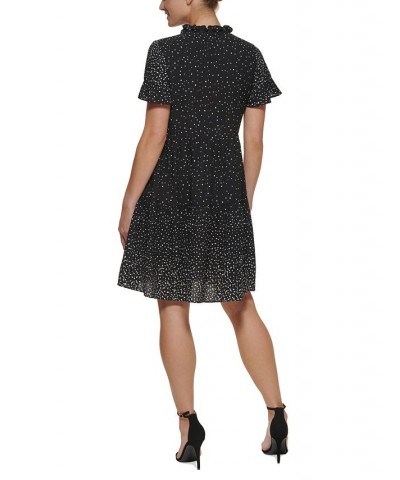 Petite Tie Neck Dress Black/Cream $45.15 Dresses