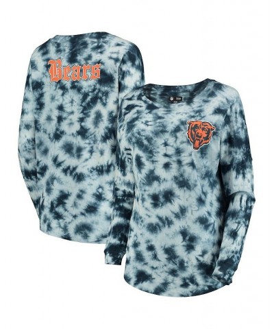 Women's Navy Chicago Bears Tie-Dye Long Sleeve T-shirt Navy $25.30 Tops