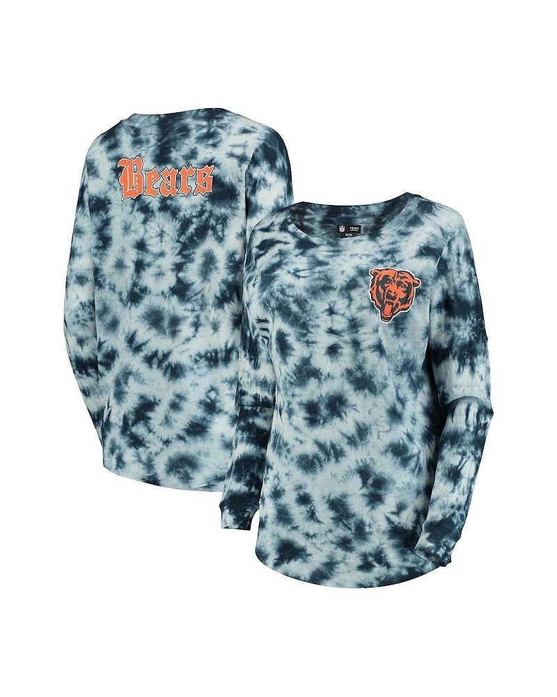 Women's Navy Chicago Bears Tie-Dye Long Sleeve T-shirt Navy $25.30 Tops