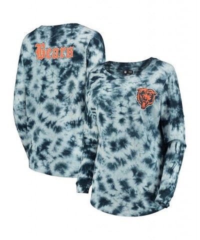 Women's Navy Chicago Bears Tie-Dye Long Sleeve T-shirt Navy $25.30 Tops