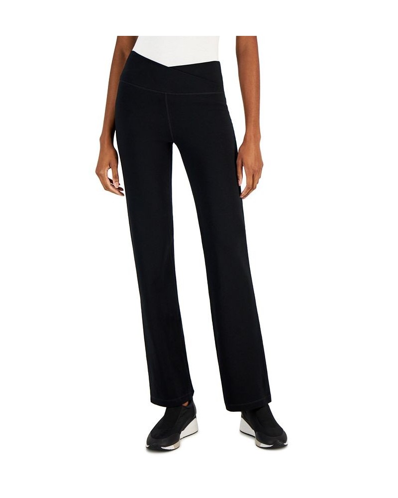 Women's Crisscross-Waist Flared Pants Deep Black $15.26 Pants