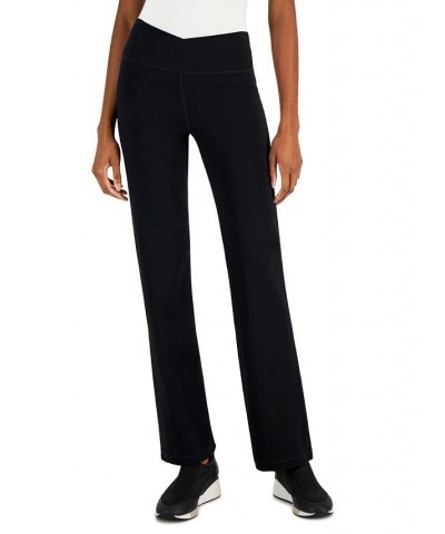 Women's Crisscross-Waist Flared Pants Deep Black $15.26 Pants