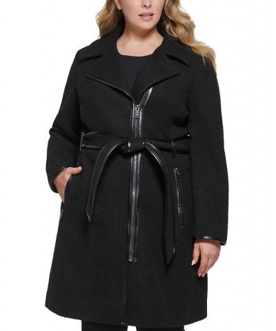 Women's Plus Size Asymmetrical-Zipper Coat Black $101.50 Coats