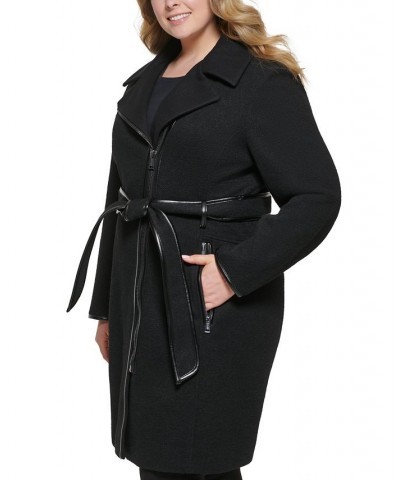 Women's Plus Size Asymmetrical-Zipper Coat Black $101.50 Coats