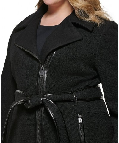 Women's Plus Size Asymmetrical-Zipper Coat Black $101.50 Coats