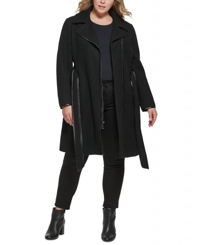 Women's Plus Size Asymmetrical-Zipper Coat Black $101.50 Coats