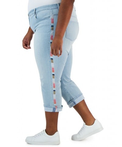 Plus Size Embroidered Roll-Cuff Capri Sol Embroidered $21.07 Jeans