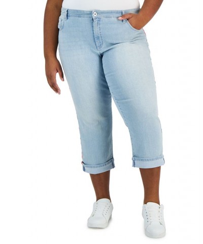 Plus Size Embroidered Roll-Cuff Capri Sol Embroidered $21.07 Jeans