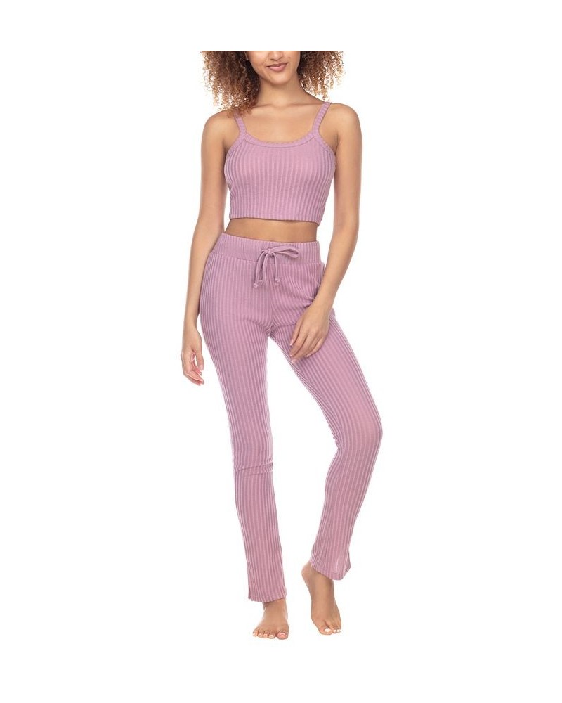 Women's Off Duty Lounge Set 2 Piece Purple $30.72 Sleepwear