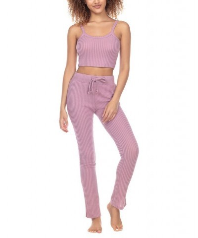 Women's Off Duty Lounge Set 2 Piece Purple $30.72 Sleepwear