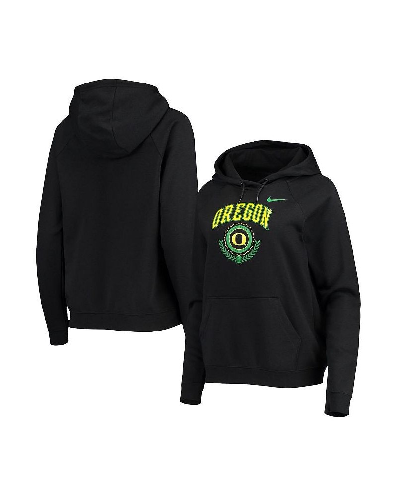 Women's Black Oregon Ducks Varsity Fleece Tri-Blend Raglan Pullover Hoodie Black $33.75 Sweatshirts