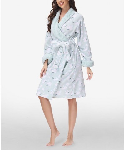 Women's Printed Plush Robe Winter Floral $25.91 Sleepwear