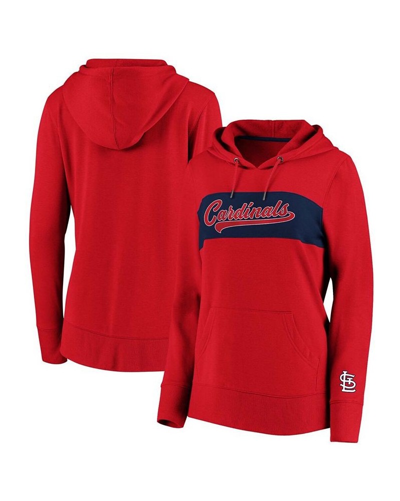 Plus Size Red St. Louis Cardinals Tri-Blend Colorblock Pullover Hoodie Red $33.60 Sweatshirts