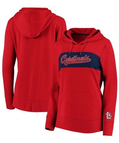 Plus Size Red St. Louis Cardinals Tri-Blend Colorblock Pullover Hoodie Red $33.60 Sweatshirts