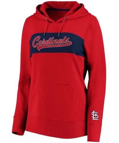 Plus Size Red St. Louis Cardinals Tri-Blend Colorblock Pullover Hoodie Red $33.60 Sweatshirts