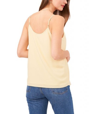 Women's Pin Tucked V-neck Camisole Top Yellow $31.05 Tops