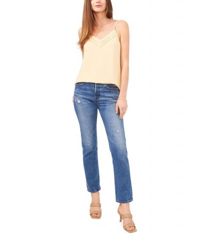 Women's Pin Tucked V-neck Camisole Top Yellow $31.05 Tops