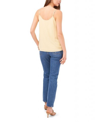 Women's Pin Tucked V-neck Camisole Top Yellow $31.05 Tops