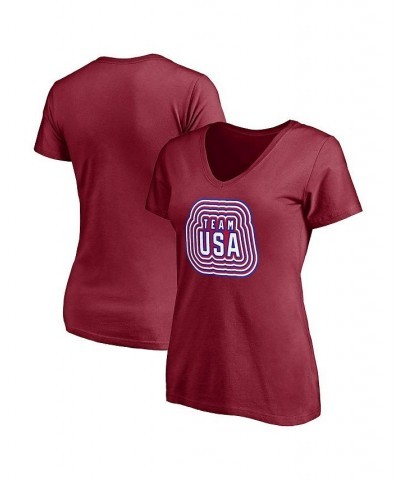 Women's Branded Cardinal Team USA Together Team V-Neck T-shirt Cardinal $23.39 Tops