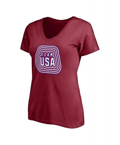 Women's Branded Cardinal Team USA Together Team V-Neck T-shirt Cardinal $23.39 Tops