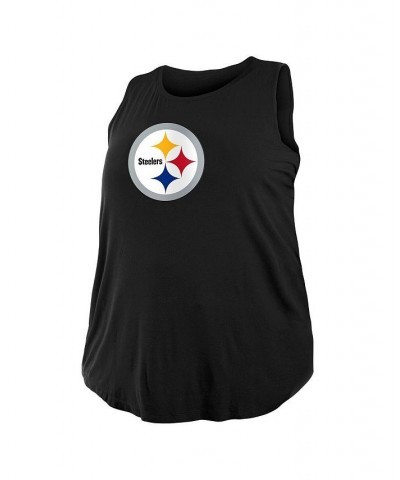 Women's Black Pittsburgh Steelers Plus Size Tank Top Black $24.19 Tops