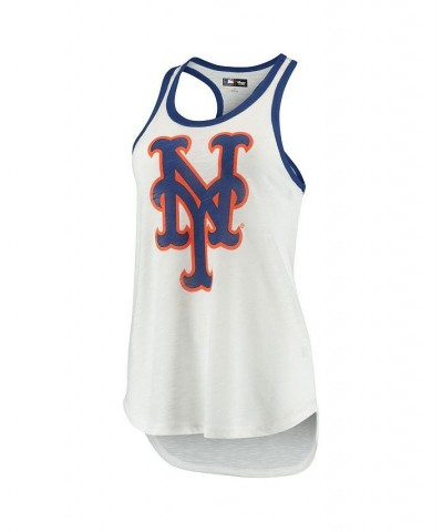 Women's White New York Mets Tater Racerback Tank Top White $21.00 Tops