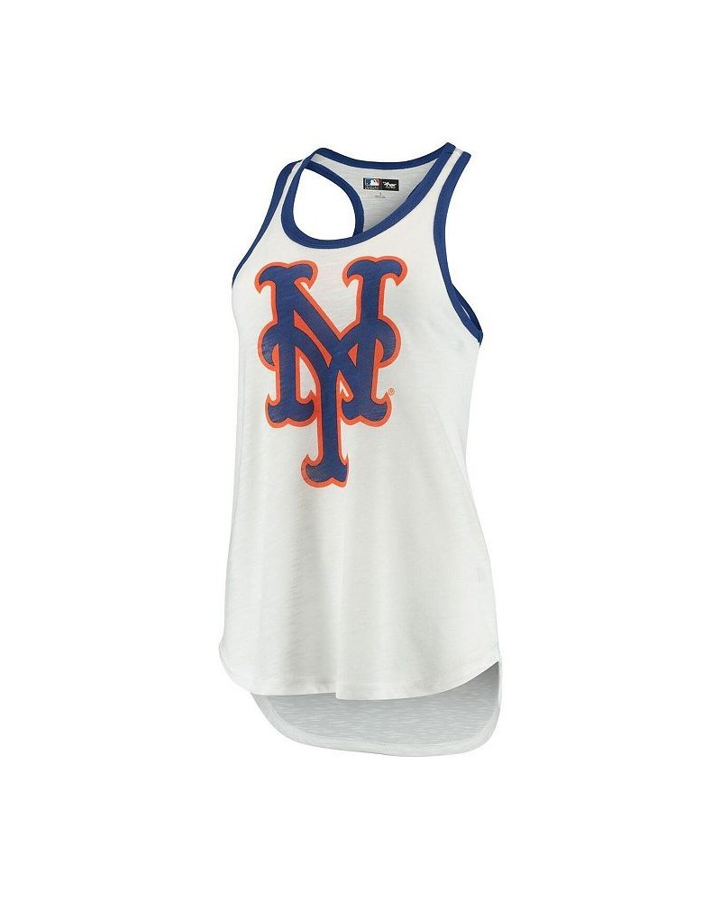 Women's White New York Mets Tater Racerback Tank Top White $21.00 Tops